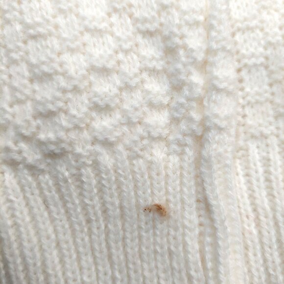 Vintage 1940s-1950s Cream Ribbed Sleeveless Knit Turtleneck Sweater Top Medium - Picture 9 of 9